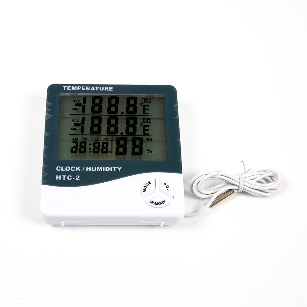 Электронный термометр с будильником HTC-2, с батарейкой в комплекте